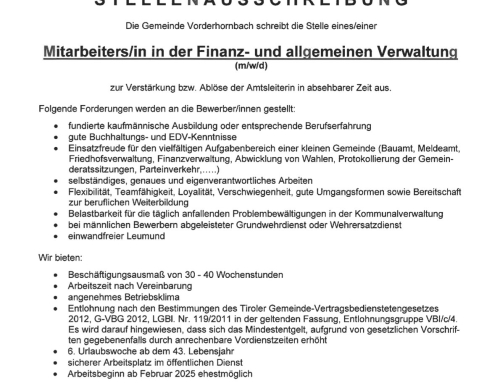 Stellenausschreibung